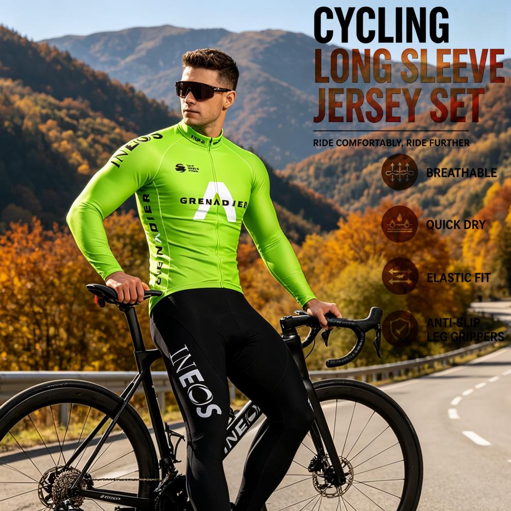 Summer Clothing Sale Men - 秋用サイクリングジャージセット ロパシクリソモ 春用長袖自転車ウェア MTBジャージ バイシクレタ マイヨ