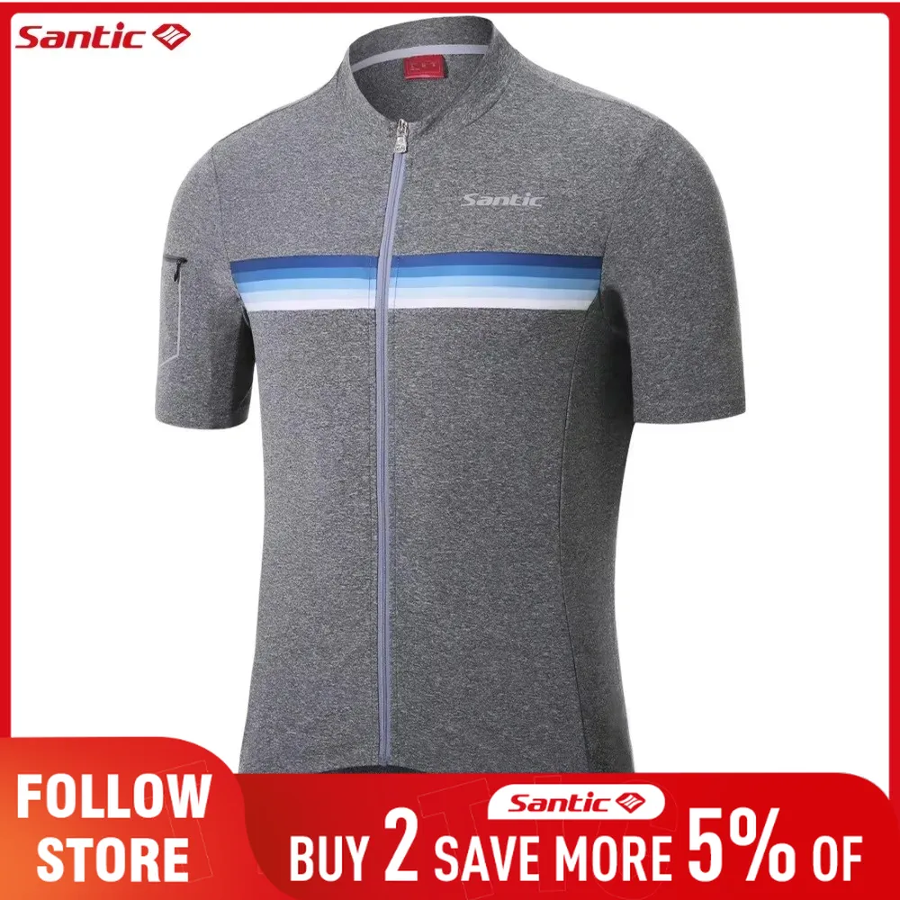 Summer Clothing Outlet - Santic アウトレットサイクリングジャージ夏メンズ半袖通気性自転車服屋外速乾性 MTB/ロードバイクシャツ XL XXL