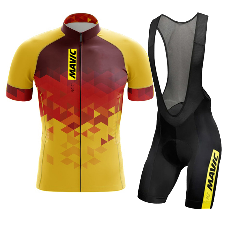 Mavic-トライアスロン用の男性用サイクリングセット,半袖 - Summer Clothing Sale Men のレビューと価格
