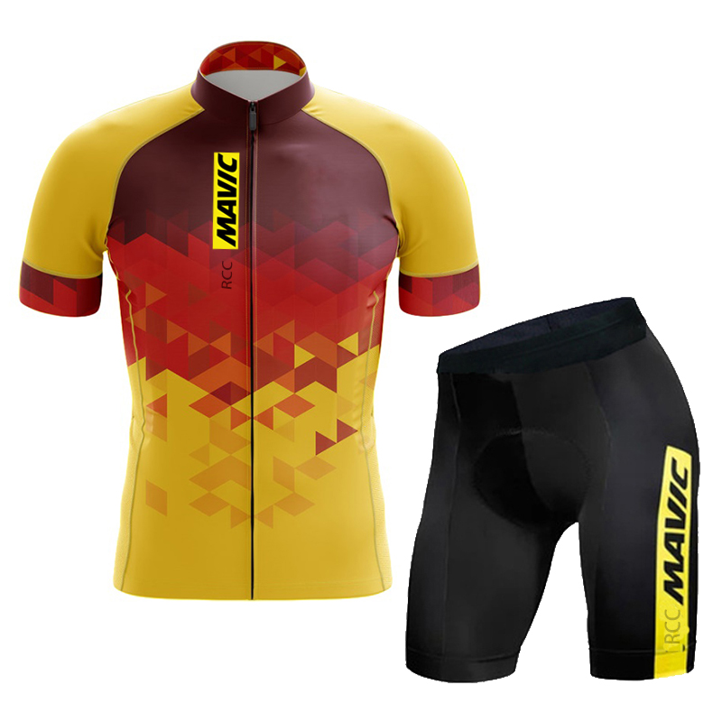 Mavic-トライアスロン用の男性用サイクリングセット,半袖 - Summer Clothing Sale Men のレビューと価格