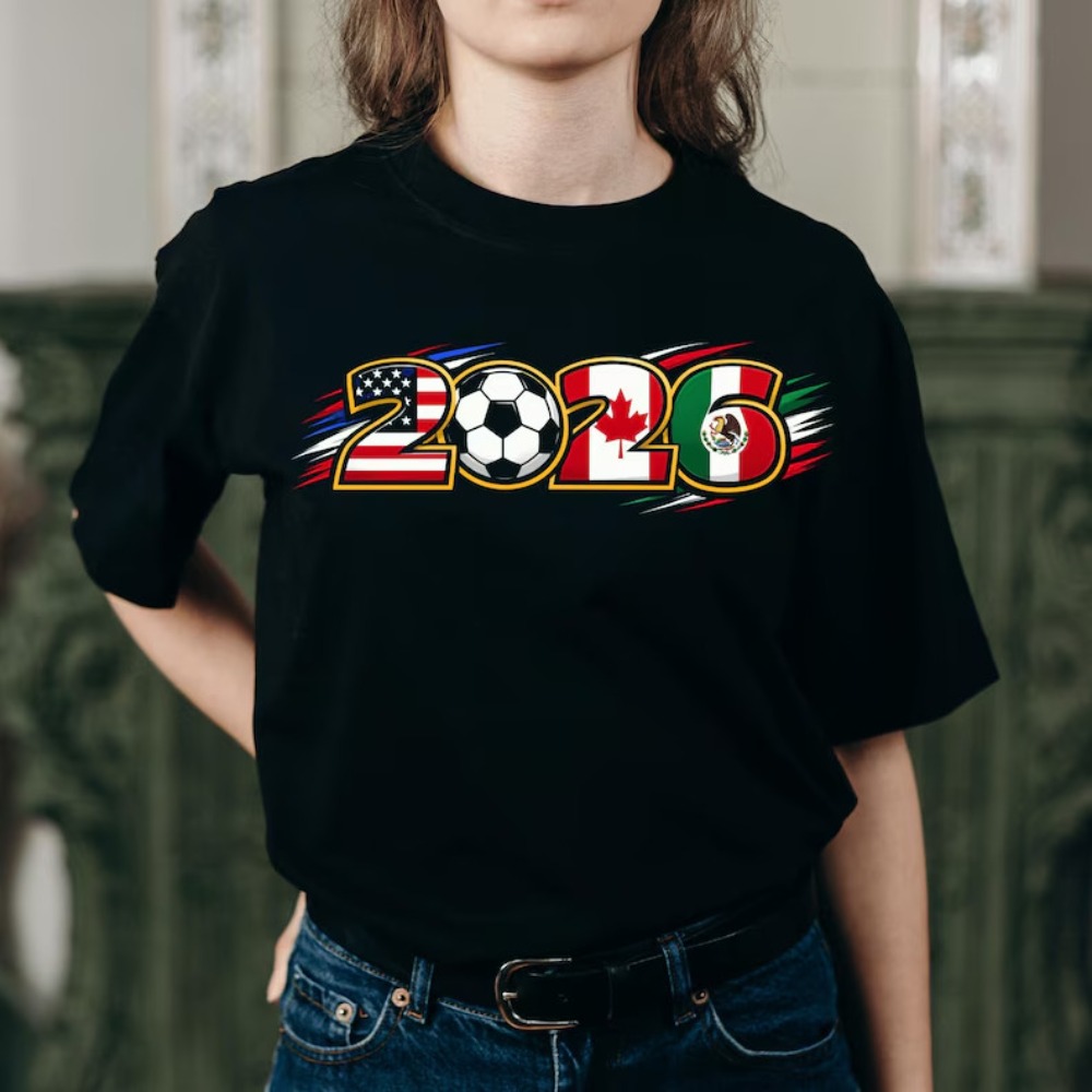 2026 米国カナダメキシコサッカーグラフィック男性女性綿  - Summer Clothing Women Canada のレビューと価格