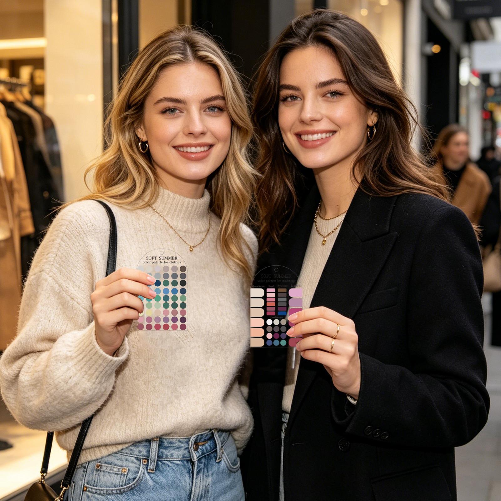 2枚入りアクリル製季節別カラーパレット、ソフトな夏のカラーパ - Summer Clothing Color Palette のレビューと価格