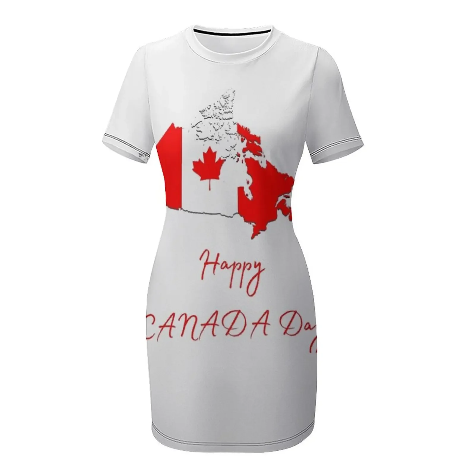 ハッピーカナダデー半袖ドレスイブニングドレス女性女性服夏の婦 - Summer Clothing Women Canada のレビューと価格