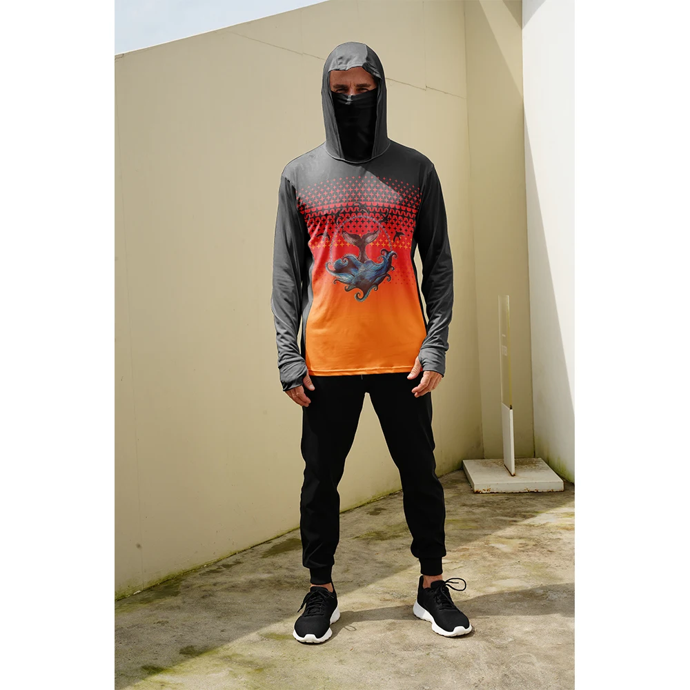 釣り用シャツ メンズ 日焼け防止 フード付きマスク 一体型  - Summer Clothing Guys のレビューと価格