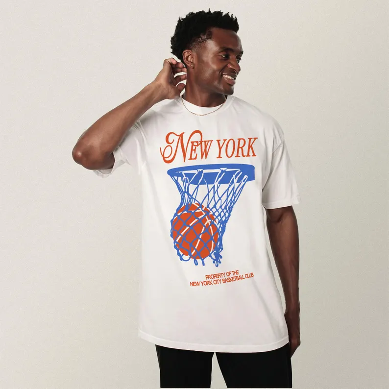 ニューヨークバスケットボール Tシャツ男性と女性のための 1 - Summer Clothing Nyc のレビューと価格