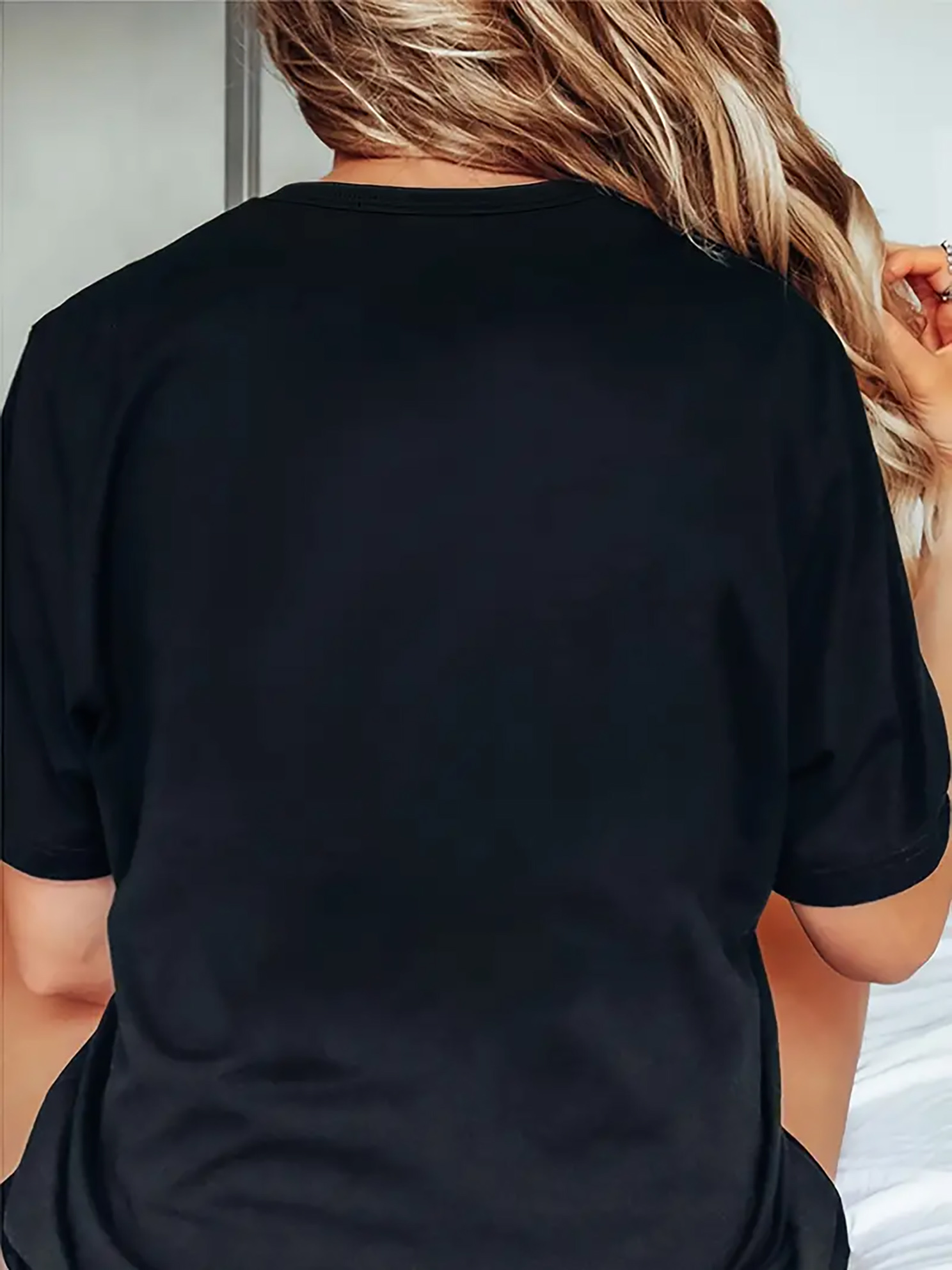 カラフルな幾何学模様の女性用カジュアルクルーネックTシャツ、 - Summer Clothing Color Palette のレビューと価格