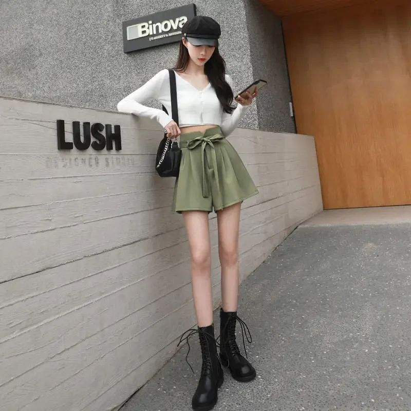 カスタマイズ可能な韓国風レディースショートパンツ、ハイウエス - Summer Clothing Styles For Women のレビューと価格