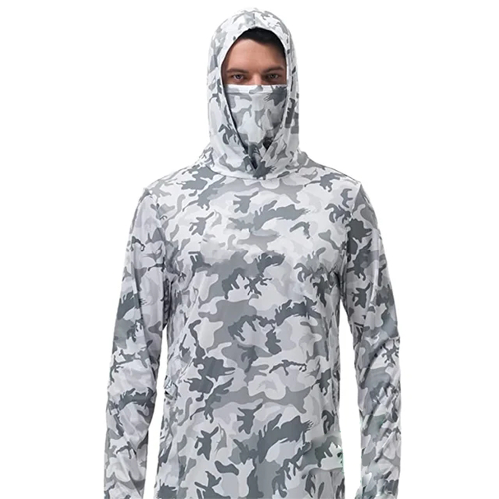 夏用フィッシングパーカー メンズ ジャージー 迷彩柄 長袖  - Summer Clothing Guys のレビューと価格