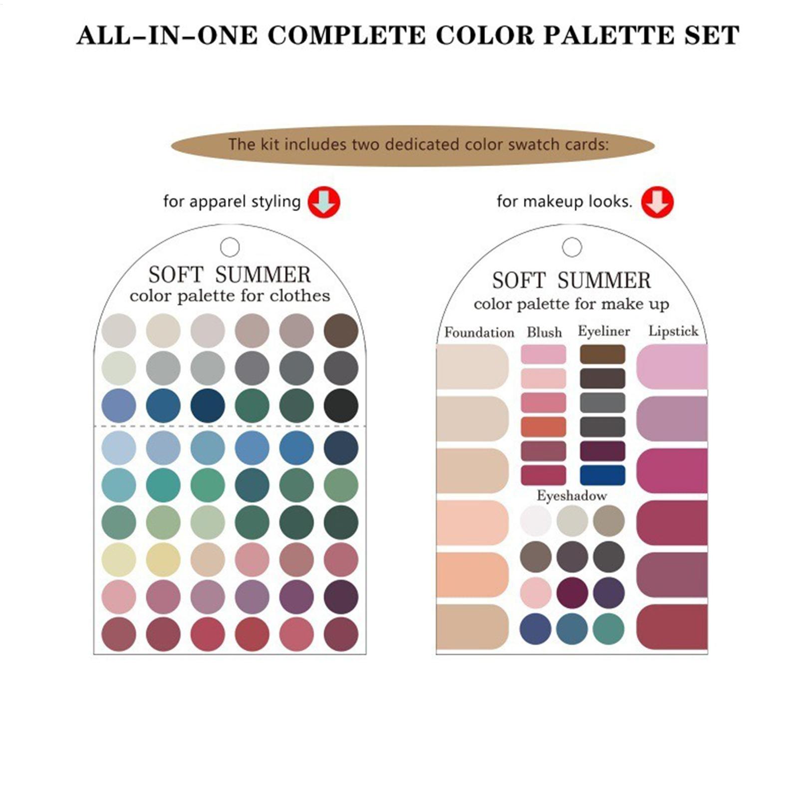 2 個ソフトサマーカラーパレットカードアクリル衣類メイクアッ - Summer Clothing Color Palette のレビューと価格
