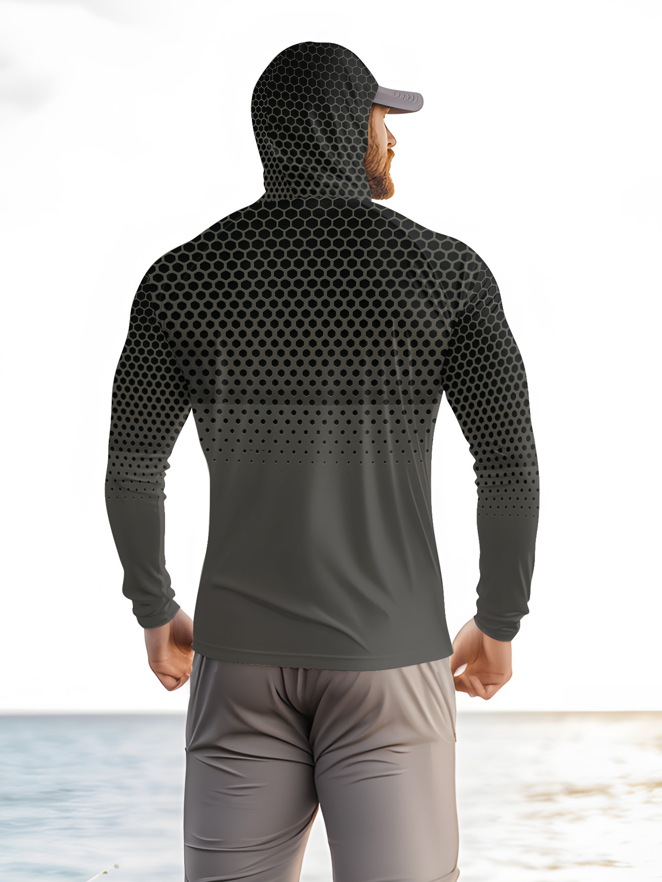 メンズサマーUPF50+フィッシングフーディー、フェイスマス - Summer Clothing Guys のレビューと価格