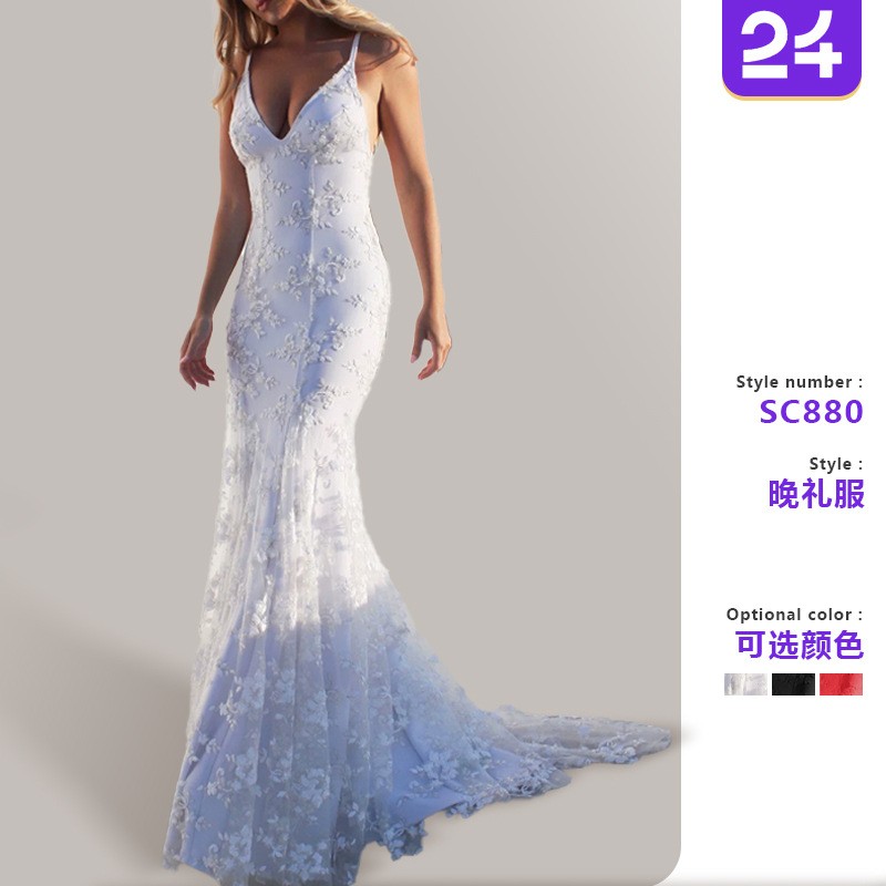 夏の女性用エレガントなVネックレースのイブニングドレス、女性 - Summer Evenings Clothing のレビューと価格