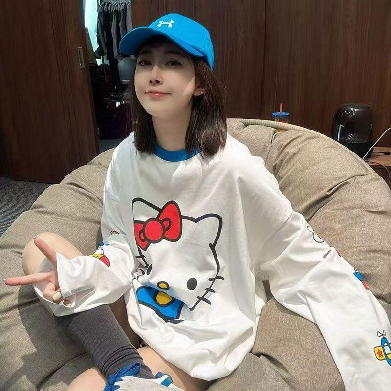 長袖ハローキティ夏の新スタイル漫画かわいいプリント Tシャツ - Summer Clothing Styles For Women のレビューと価格