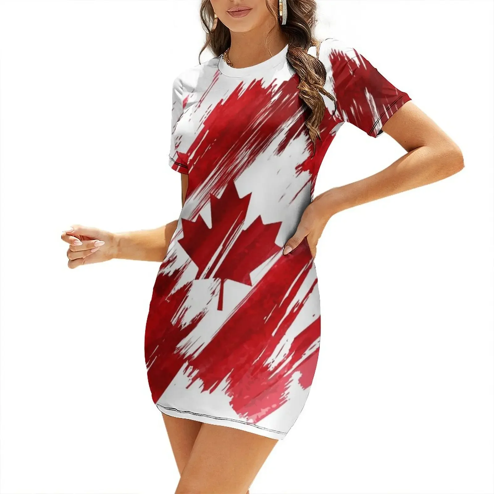 カナダ製半袖ドレス エレガントなイブニングドレス 女性用 2 - Summer Clothing Women Canada のレビューと価格