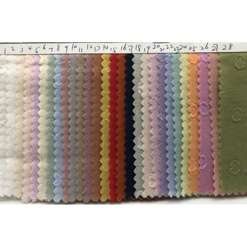固体洗浄綿水玉模様ファンシージャカード生地軽量通気性春夏婦人 - Summer Clothing Fabric のレビューと価格