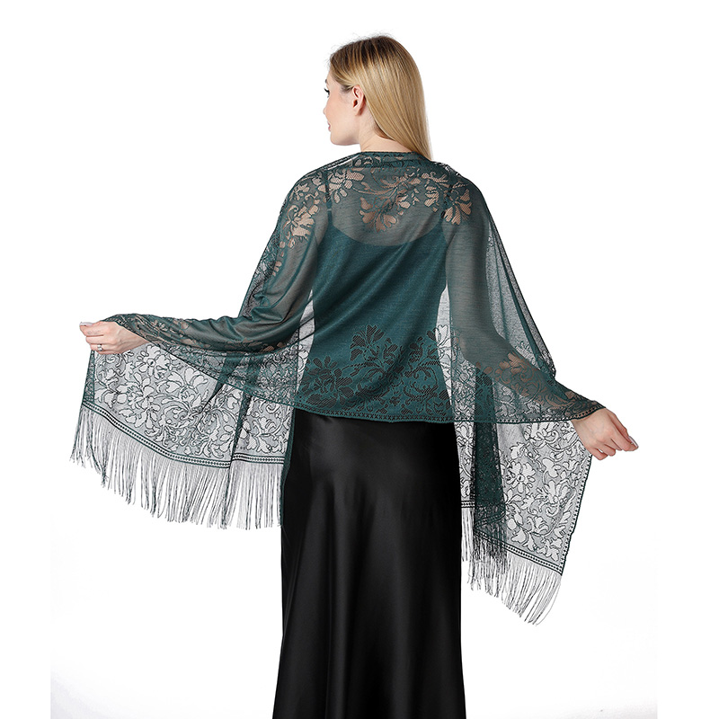 女性のための薄くて透かし彫りの花のマント、長いタッセル、日焼 - Summer Evenings Clothing のレビューと価格