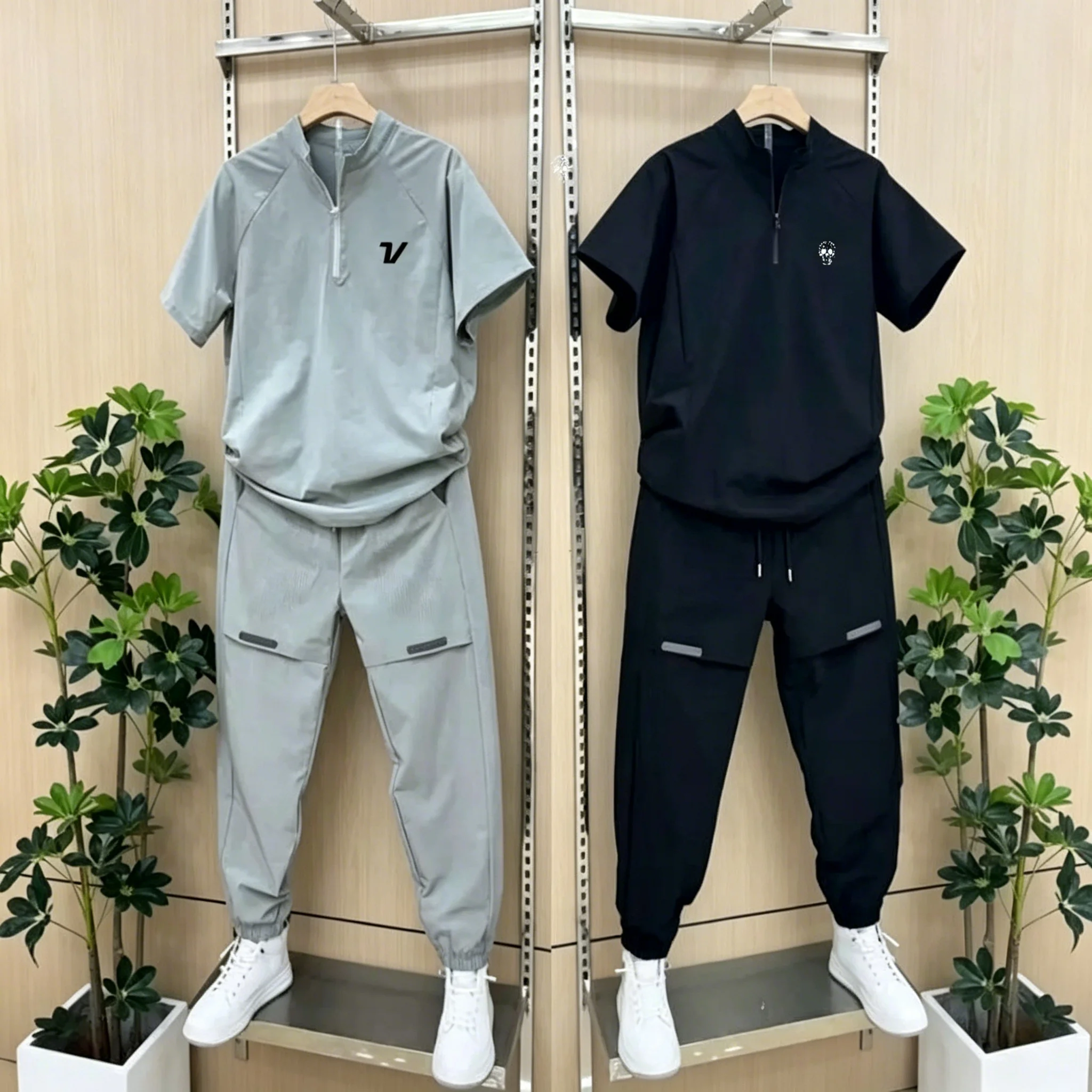 メンズゴルフウェア ゴルフTシャツと速乾パンツ2点セット 夏 - Summer Golf Clothing のレビューと価格