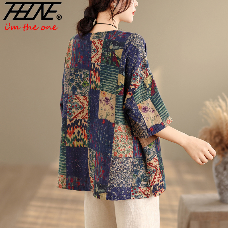 THHONE プラスサイズのファッション夏の女性のブラウスコ - Summer Clothing Fabric のレビューと価格