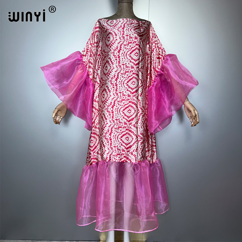 WINYI サマー プリント パフスリーブ イブニングドレス - Summer Evenings Clothing のレビューと価格
