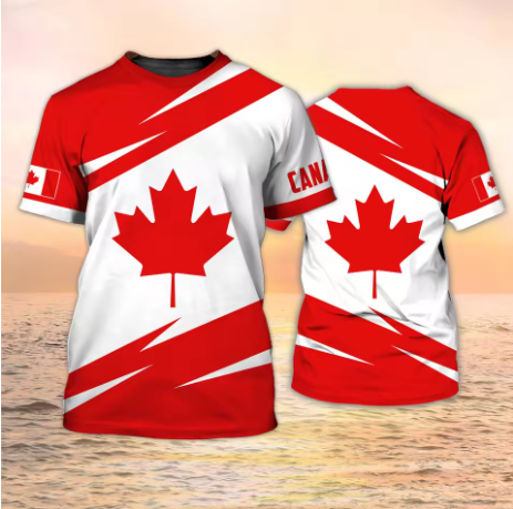 カナダTシャツ カナダ国旗エンブレム メープルリーフ 3Dプ - Summer Clothing Women Canada のレビューと価格