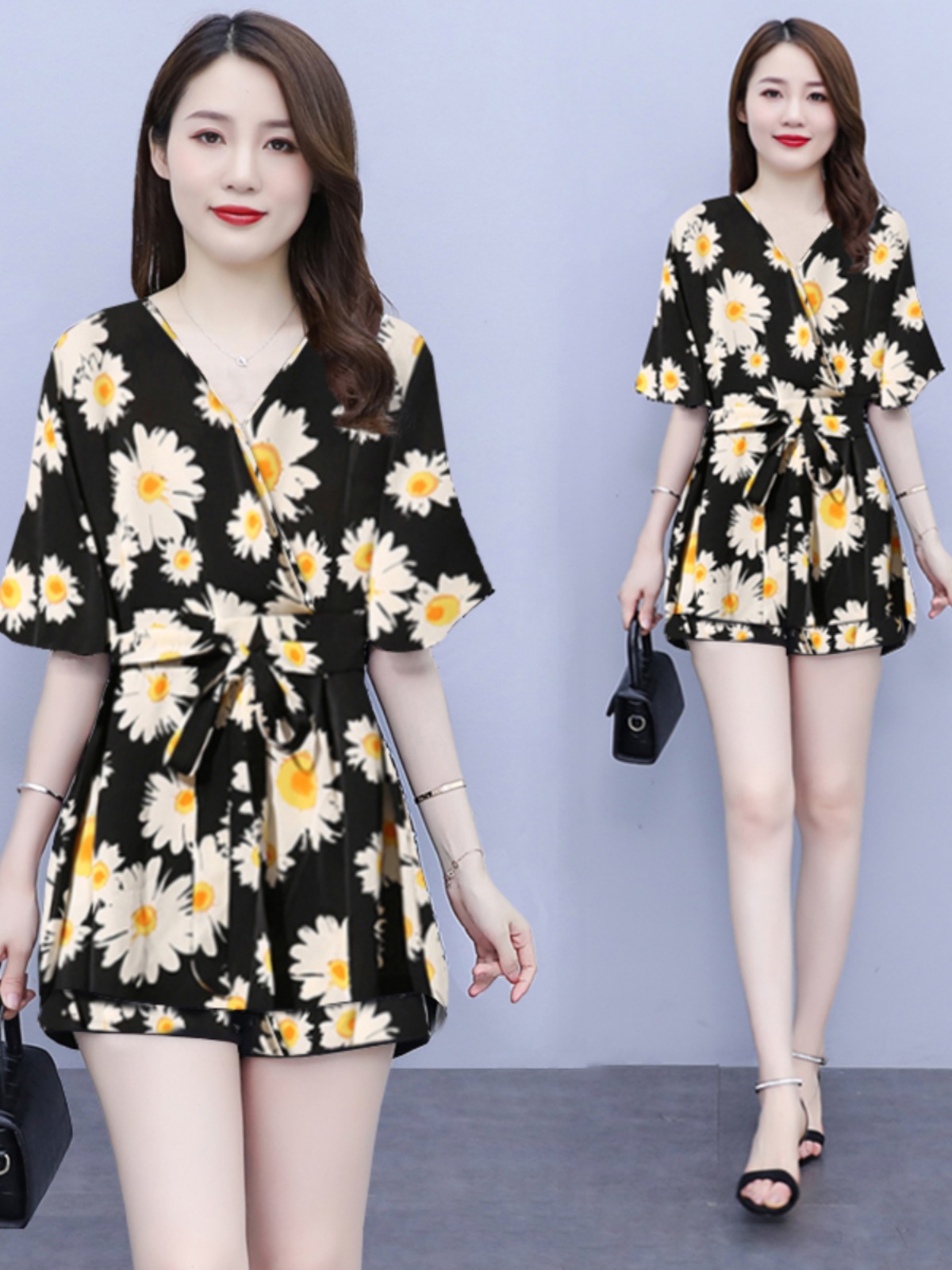 プラスサイズの女性のファッショナブルな夏服半袖シフォンドレス - Summer Clothing Fabric のレビューと価格