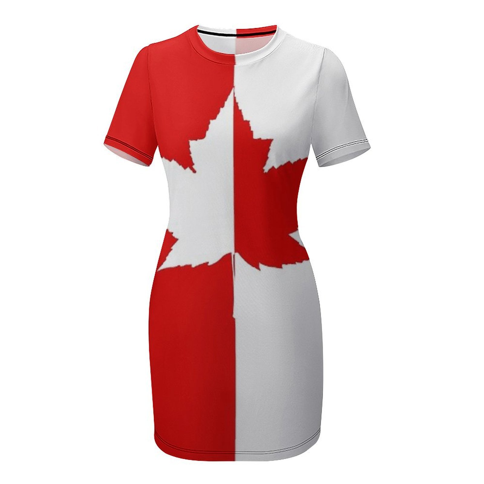 カナダのメープルリーフ柄お土産半袖ドレスビーチウェア婦人服韓 - Summer Clothing Women Canada のレビューと価格